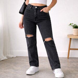 $128 Retail Aritzia Denim Forum Joni High Rise Loose Distressed Jeans 26